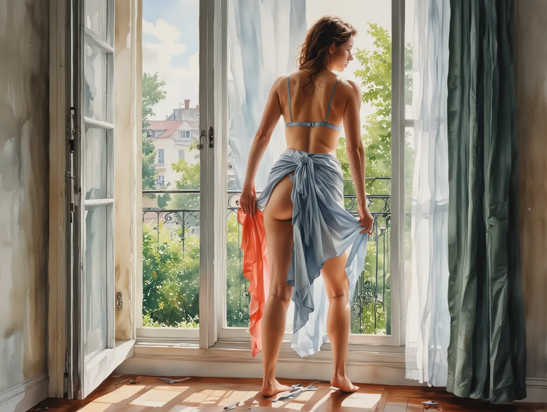 HyperRealistic-Watercolor-Painting-of-a-Woman-Undressing-by-a-Window