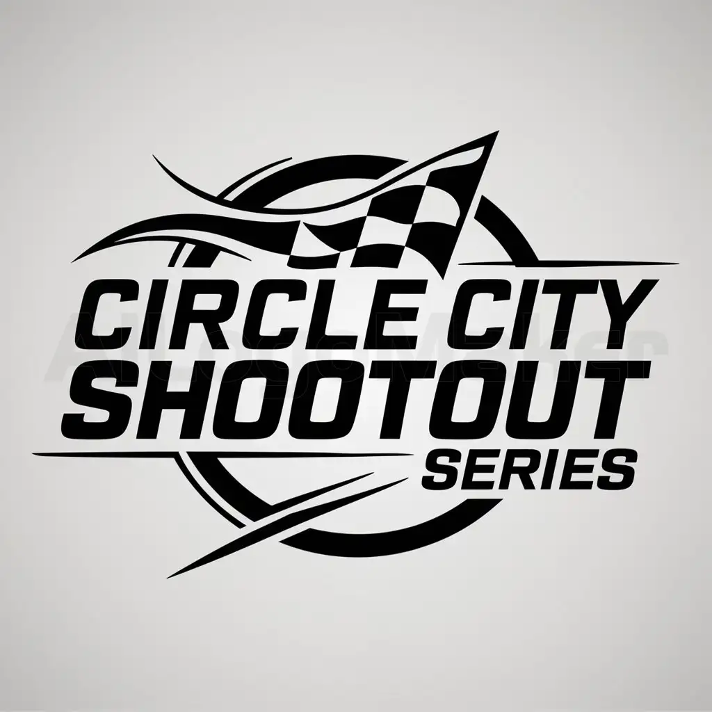 a logo design,with the text "Circle City Shootout Series", main symbol:Checkered Flag,complex,be used in Automotive industry,clear background