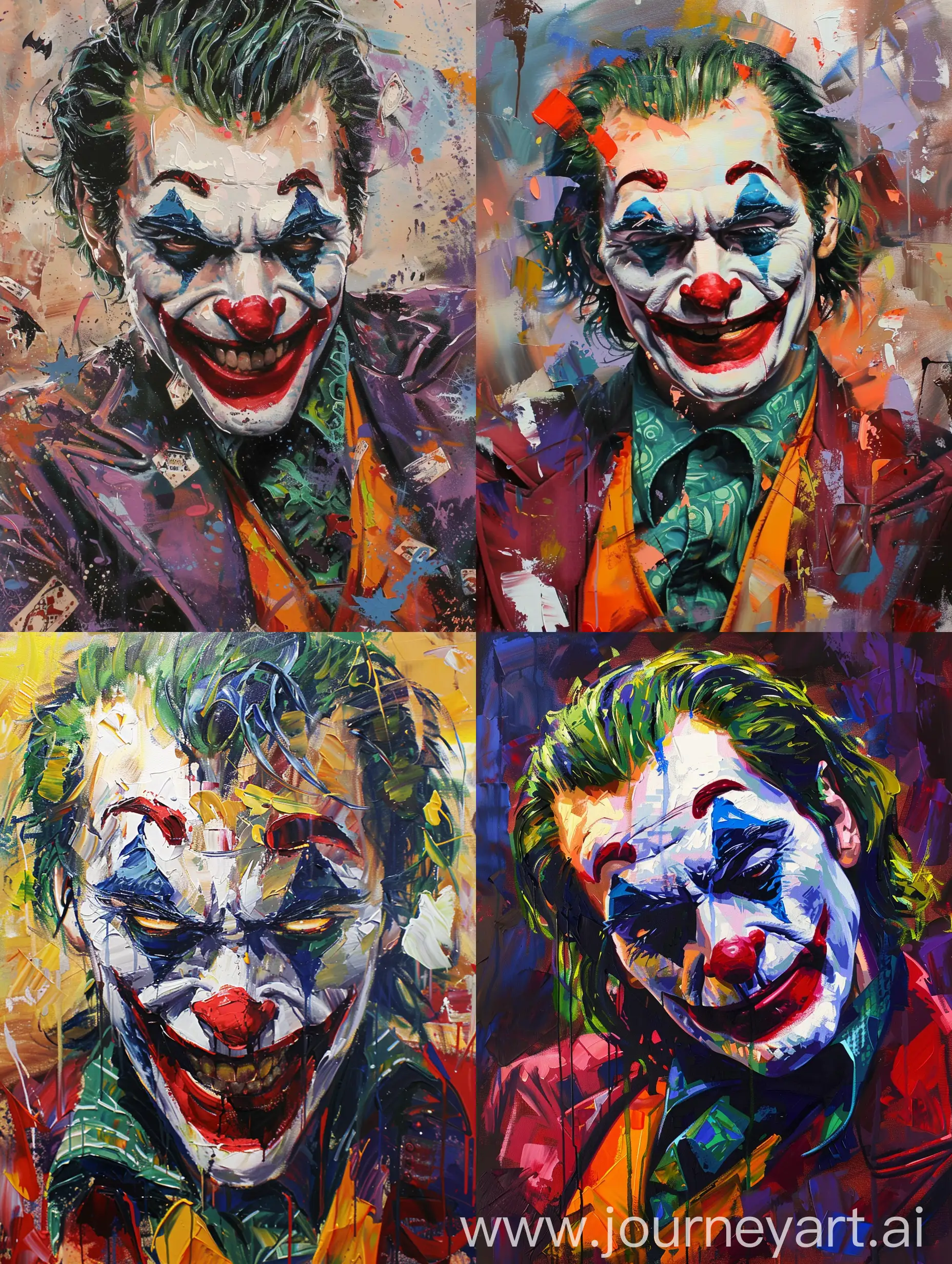 oil painting of joker in artist zinksy style and high detailed 