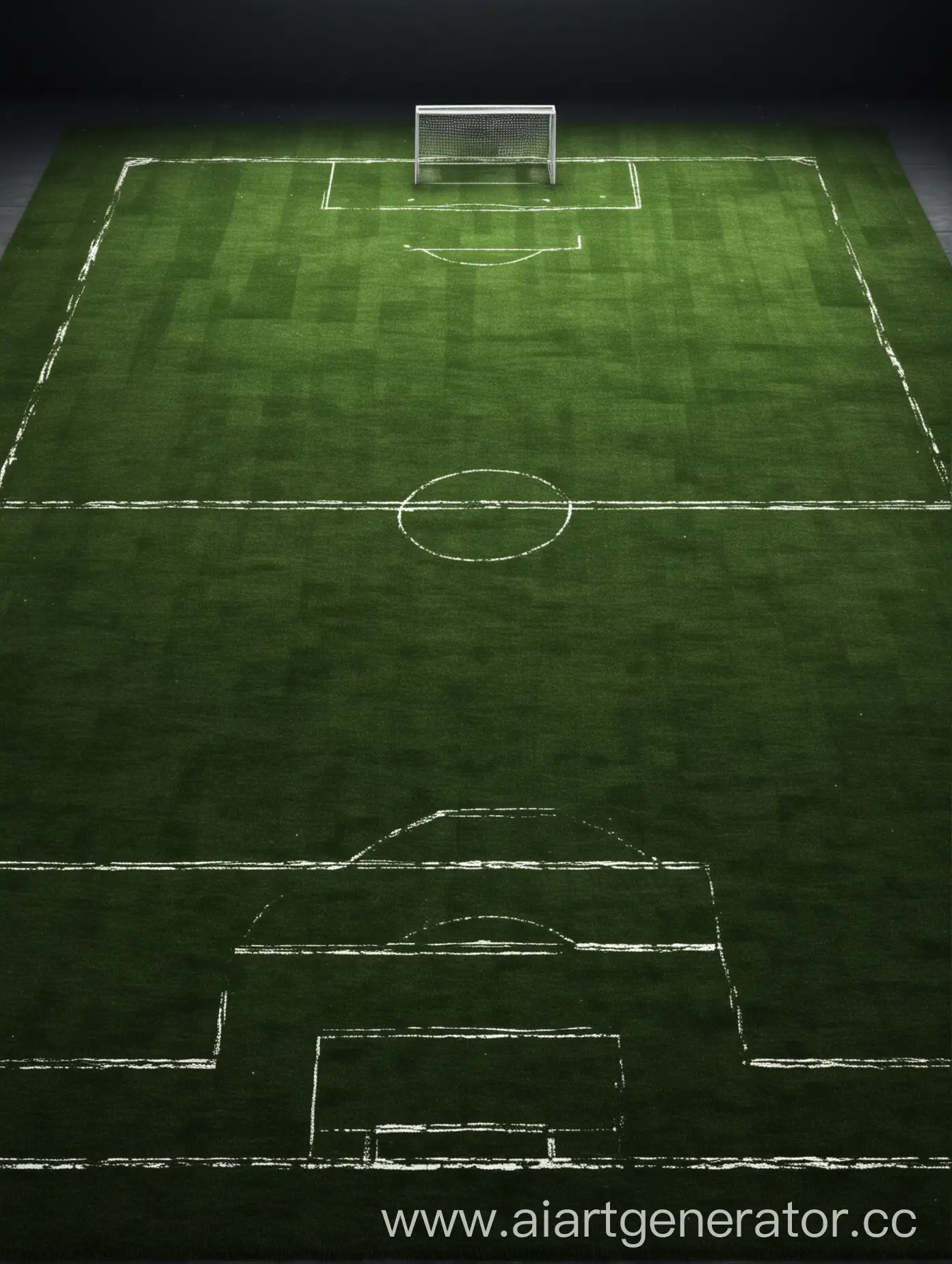 реалистичное  футбольное поле в киберпанк стиле темные цвета