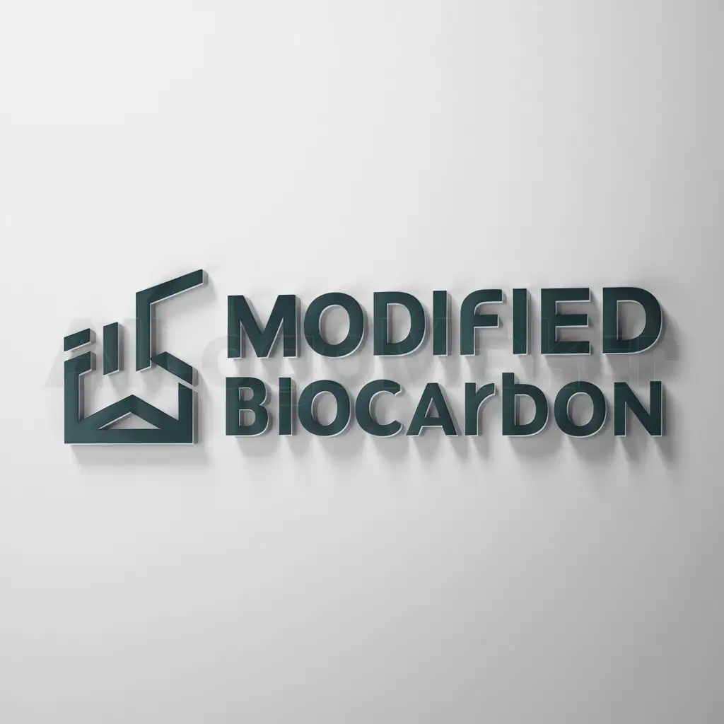 a logo design,with the text "modified biocarbon", main symbol:factory,Moderate,be used in chemistry industry,clear background