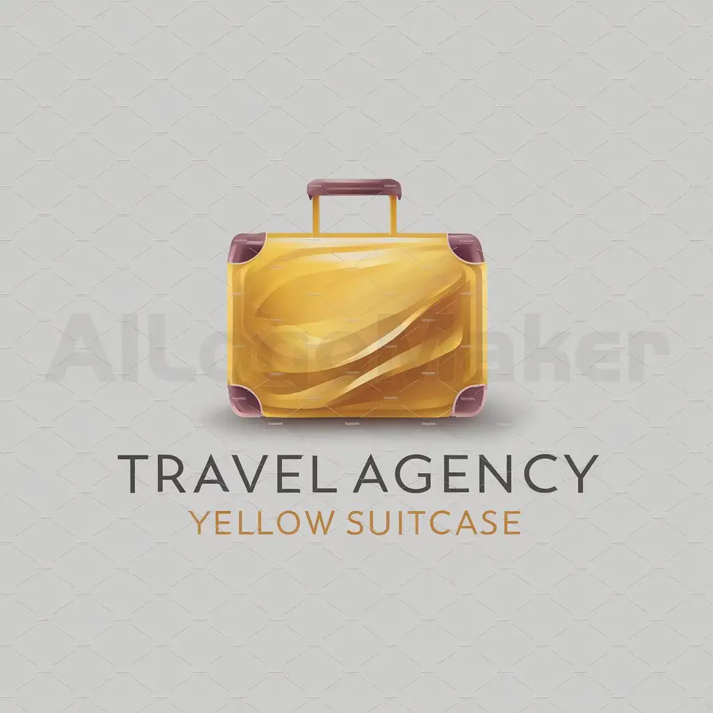 a logo design,with the text "travel agency yellow suitcase", main symbol:yellow suitcase,Moderate,be used in Travel industry,clear background