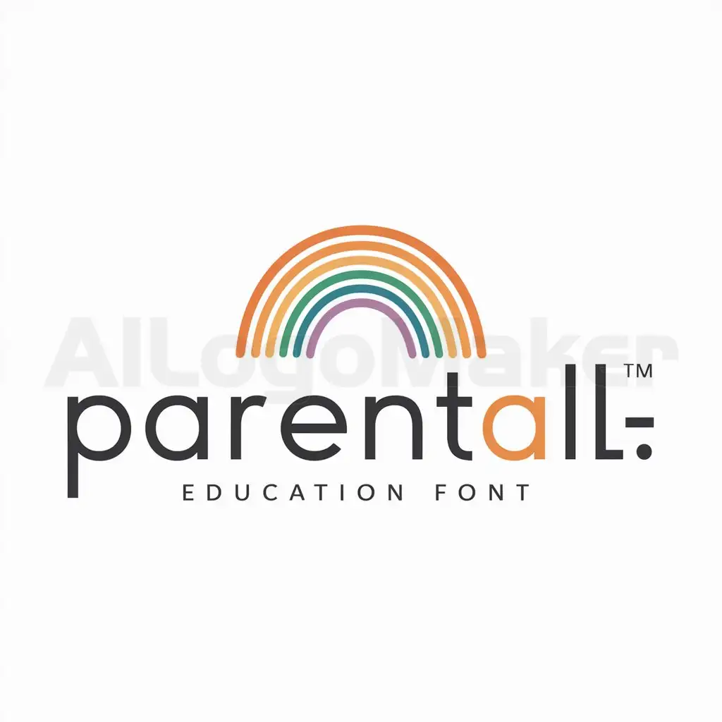a logo design,with the text "parentall", main symbol:arc en ciel,Minimalistic,be used in Education industry,clear background