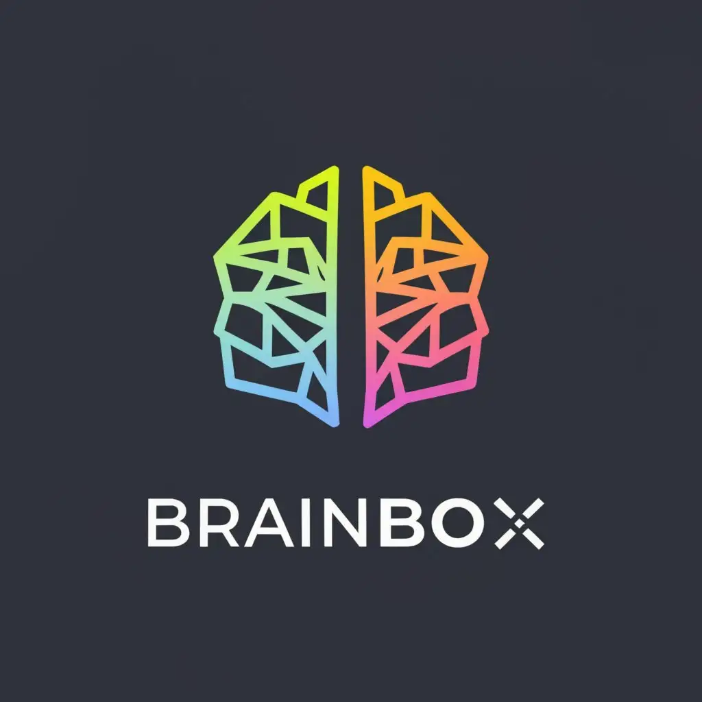 a logo design,with the text "BrainBox", main symbol:brain, box, ai, abstract,Minimalistic,clear background