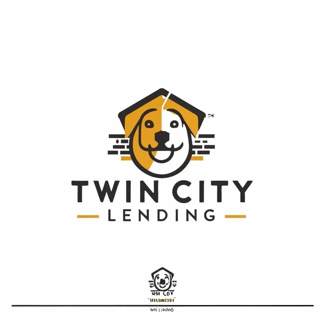 a logo design,with the text "Twin City Lending", main symbol:money house dog,Minimalistic,be used in Real Estate industry,clear background