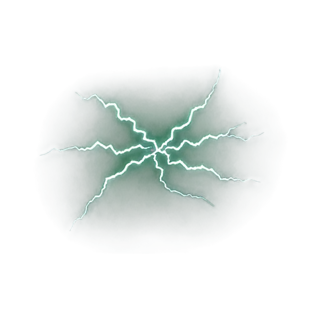 Dark green lightning with a violent appearance