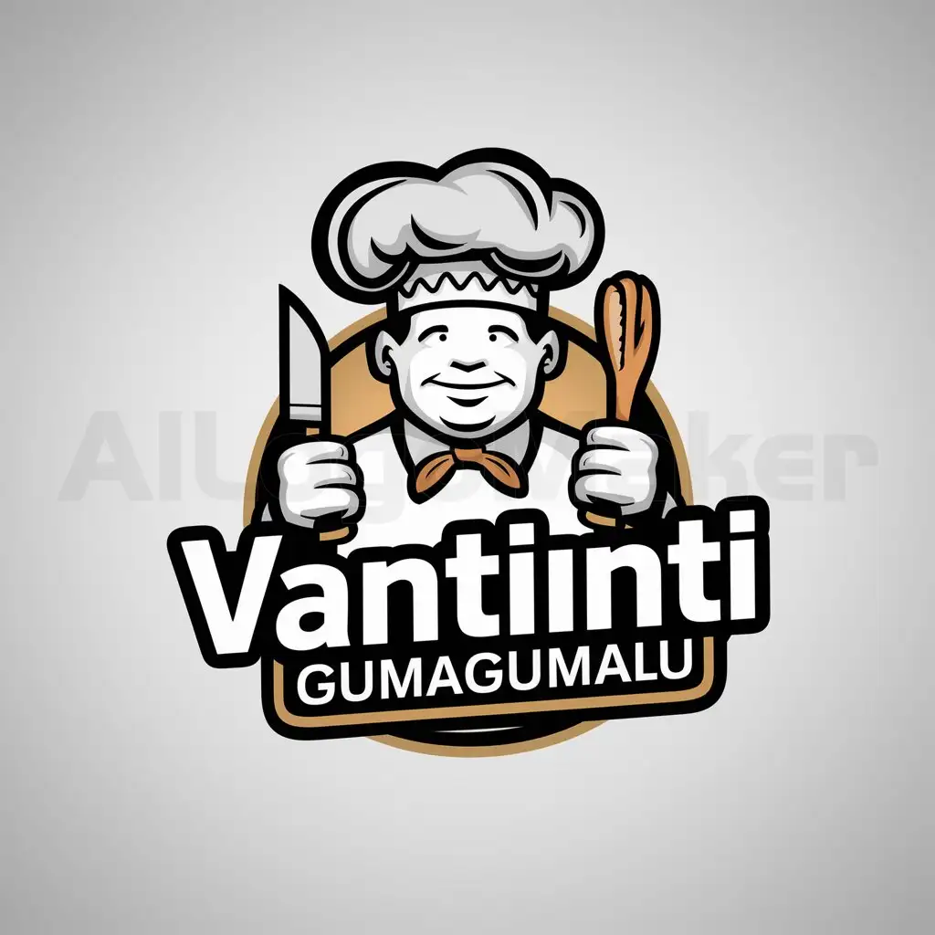a logo design,with the text 'Vantinti Gumagumalu', main symbol:Chef,Moderate,clear background
