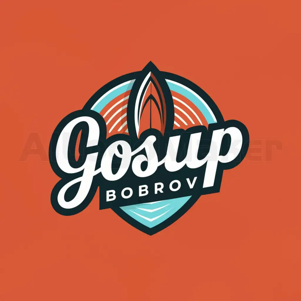 LOGO-Design-For-Gosup-Bobrov-Adventureinspired-Logo-with-Surfboard-and-Paddle