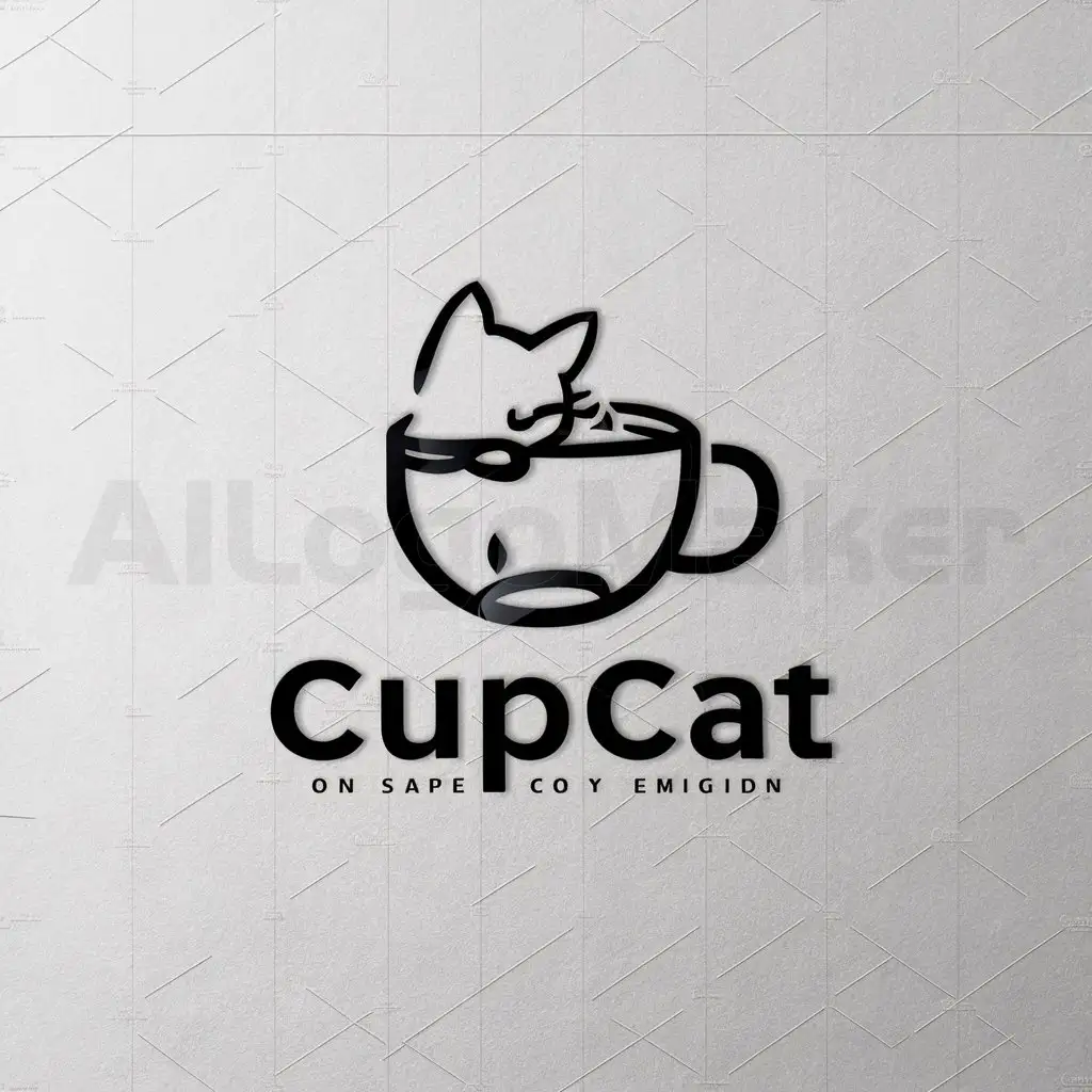 a logo design,with the text "CupCat", main symbol:Cozy,Minimalistic,be used in Cofe industry,clear background