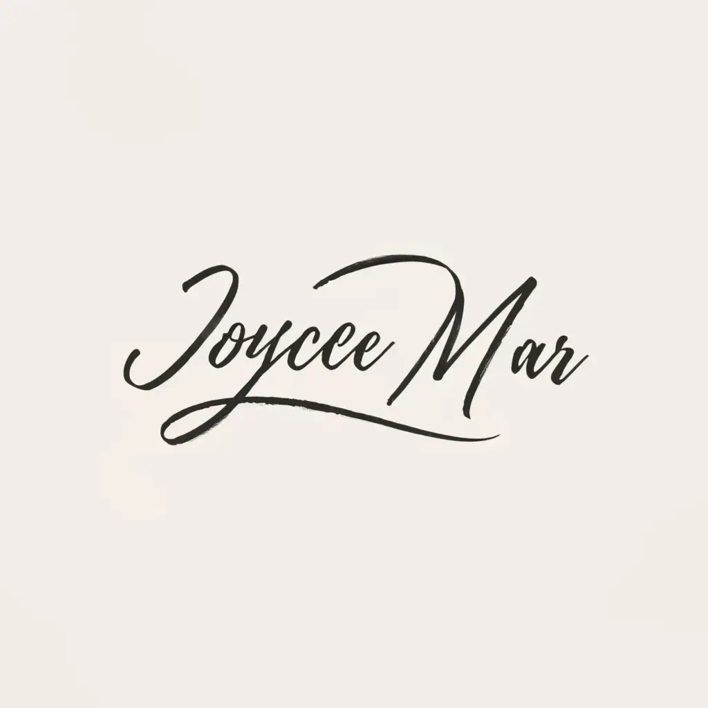 a logo design,with the text "Joyce Mar", main symbol:Brushstroke,Minimalistic,clear background