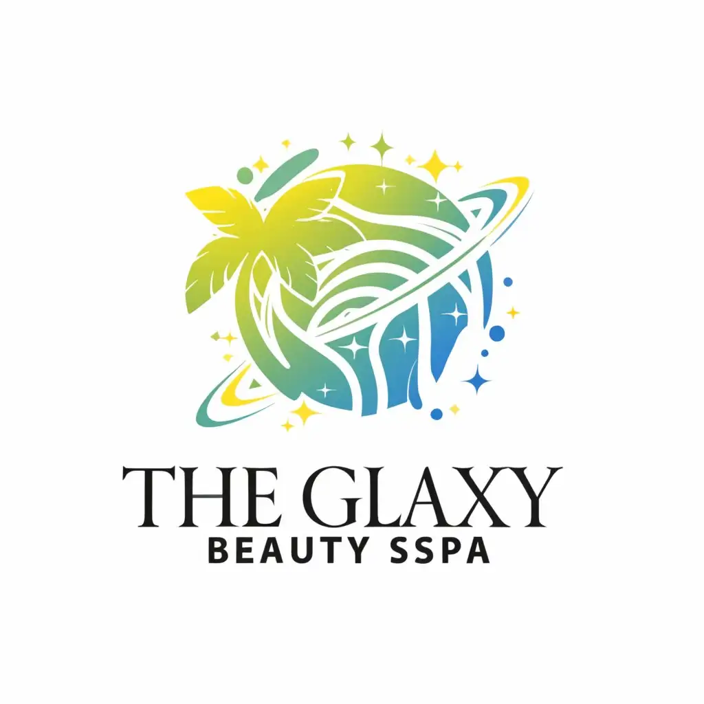 a logo design,with the text "The Galaxy", main symbol:Galaxy palm trees,Moderate,be used in Beauty Spa industry,clear background