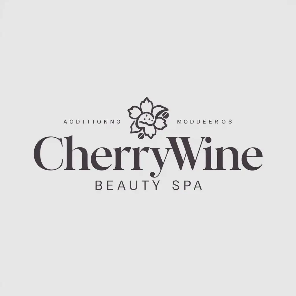 a logo design,with the text "CherryWine", main symbol:cherry, gufeng,Moderate,be used in Beauty Spa industry,clear background