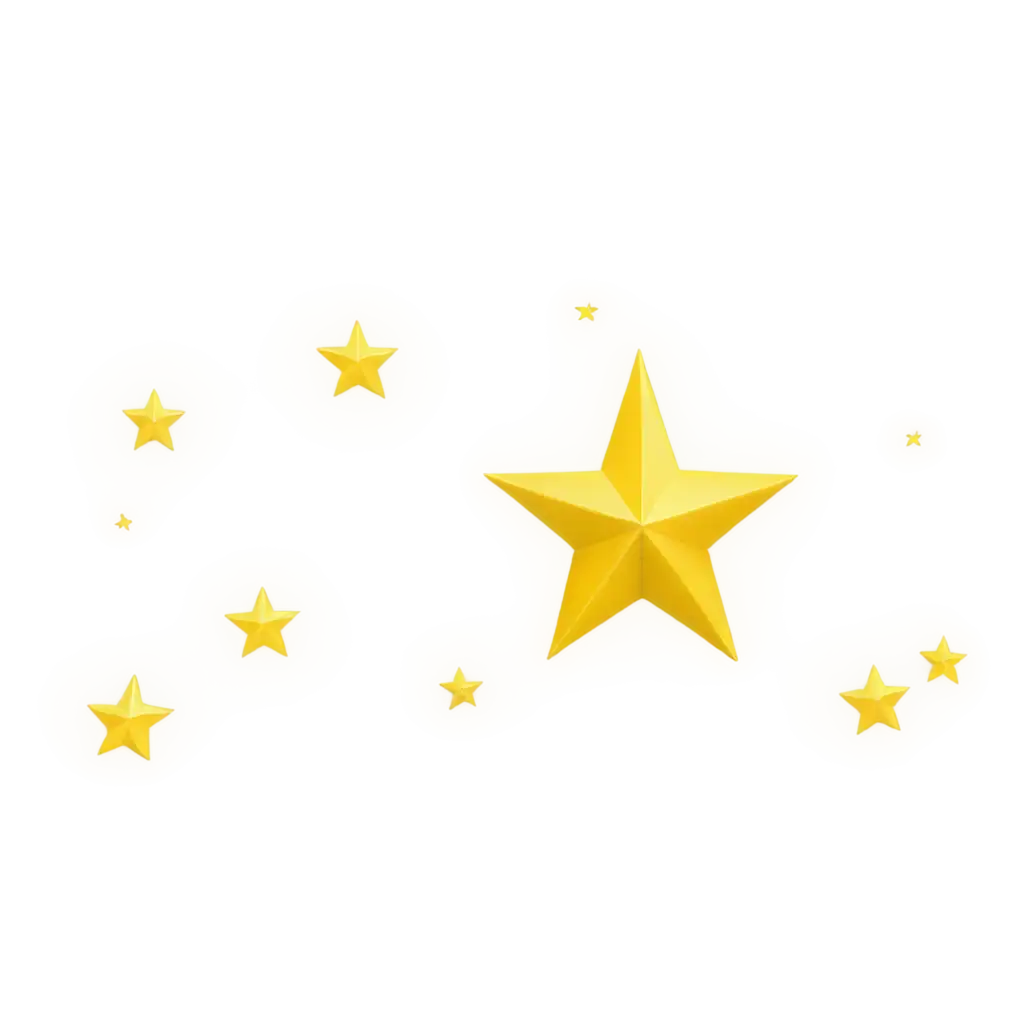 yellow star 3d very simple illustration 