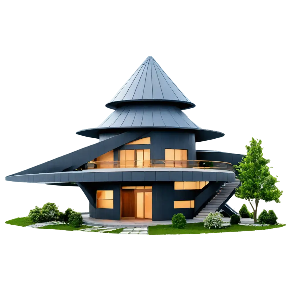 Create-PNG-Image-House-with-Spaceship-AI-Art-Prompt