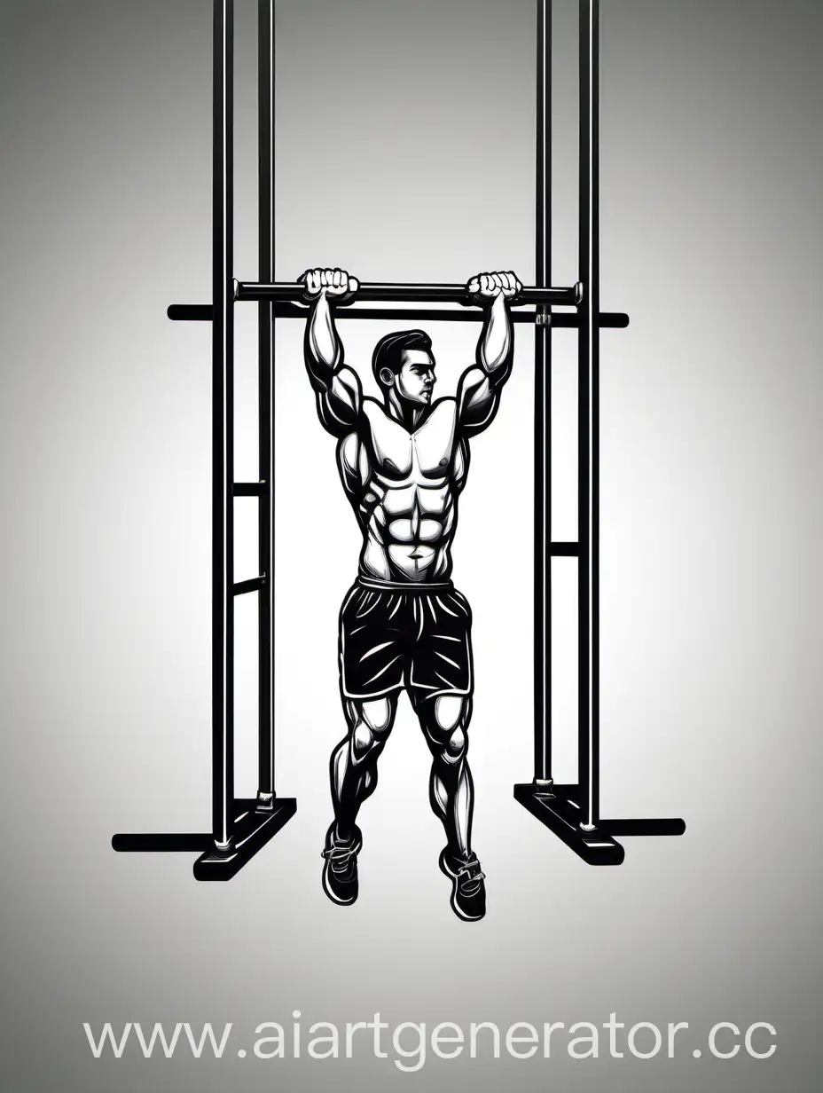 Monotonous-Man-Exercising-on-Horizontal-Bar-Black-Background-Workout