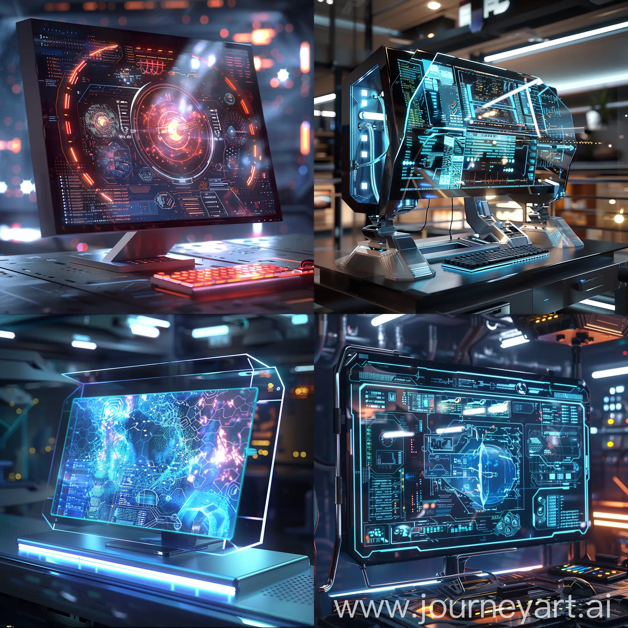 Futuristic-SciFi-PC-Monitor-with-Holographic-Projection-and-AI-Integration