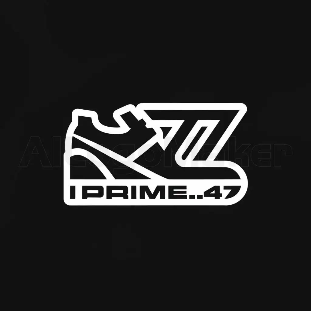 a logo design,with the text "PRIME.47", main symbol:Sneaker,Moderate,be used in Retail industry,clear background
