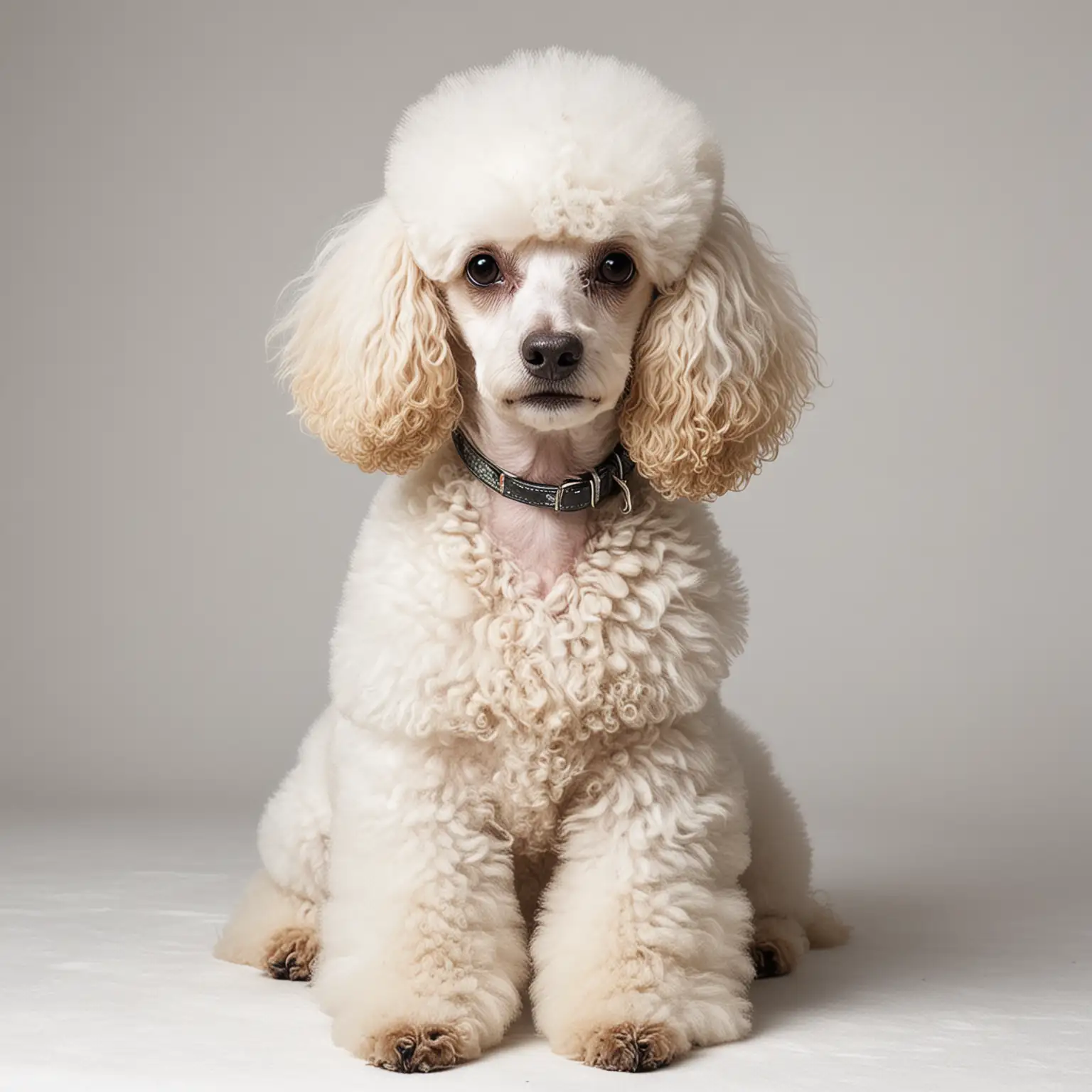 White Background Poodle Dog Portrait