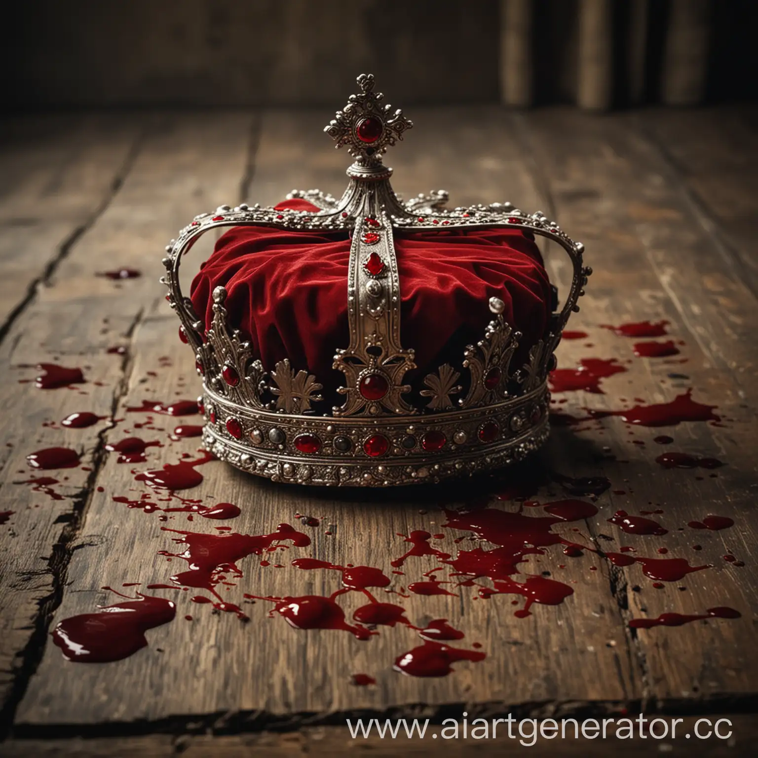 Majestic-Royal-Crown-Resting-on-BloodStained-Table