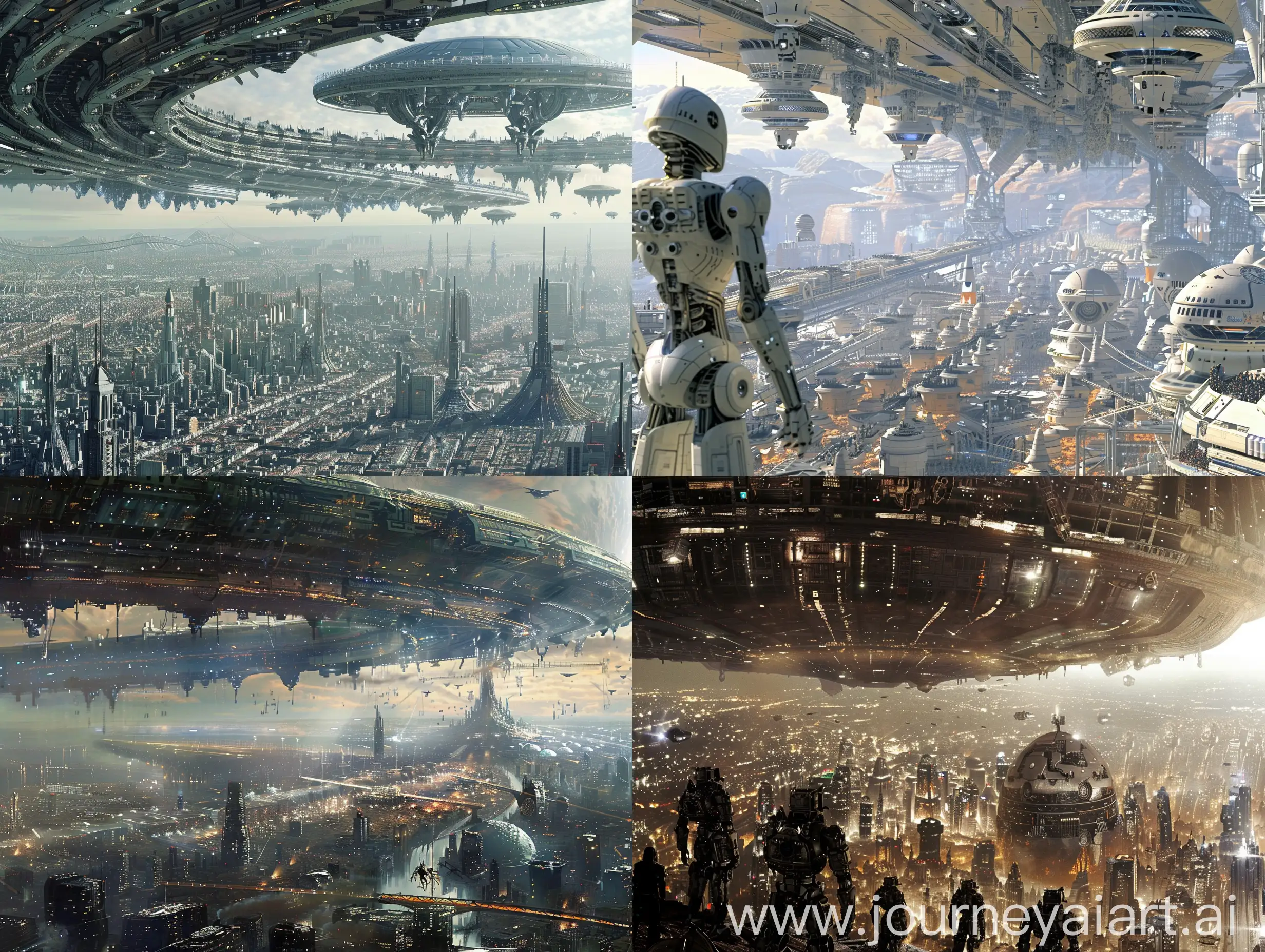 Futuristic-Dystopian-Cityscape-Humans-Trapped-under-Robot-Domination