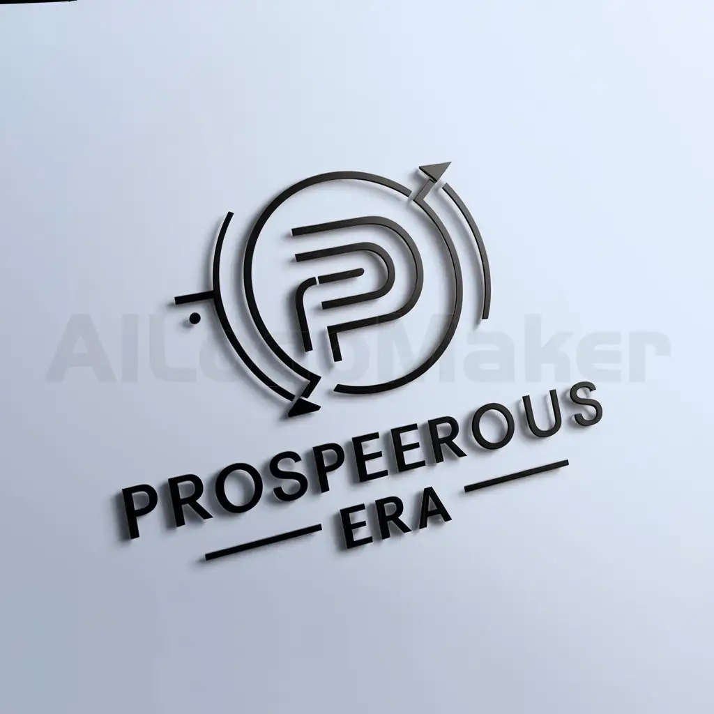 a logo design,with the text "prosperous era", main symbol:prosperous era,Minimalistic,be used in Technology industry,clear background
