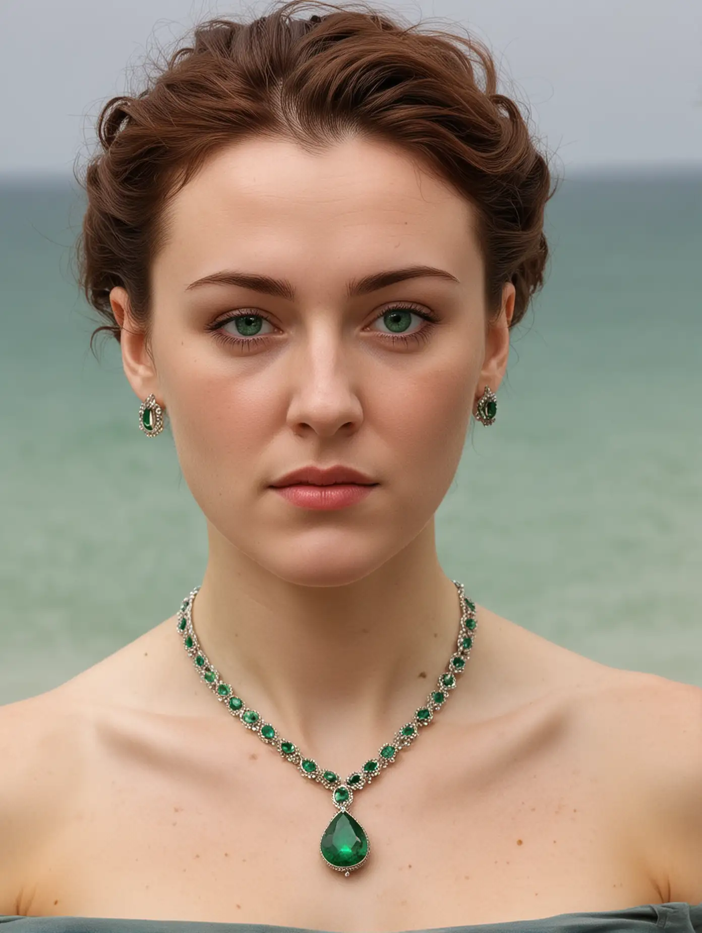 Irish Woman Wearing Stunning Emerald Necklace