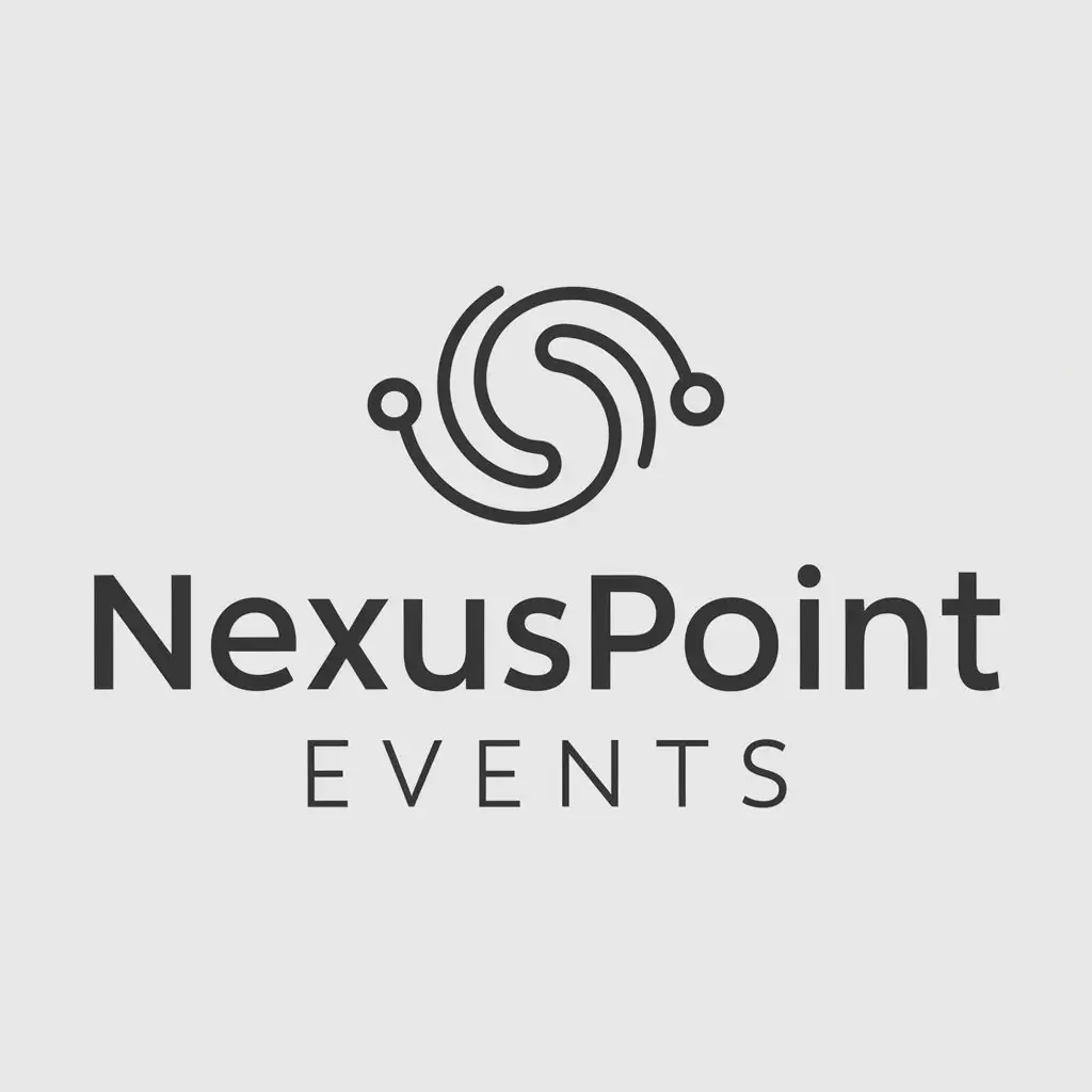 a logo design,with the text "NexusPoint Events", main symbol:A swirling nexus,Moderate,be used in Events industry,clear background