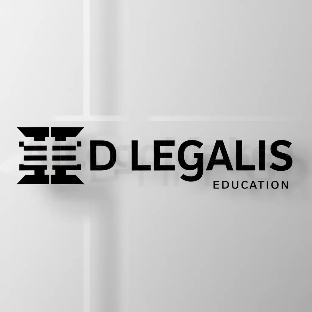 a logo design,with the text "ED legalis", main symbol:logo con las letras ED and legalis like judge's hammer, oriented to the education sector in legal matters, based on the IBM or HARVARD logo,Moderate,be used in Education industry,clear background