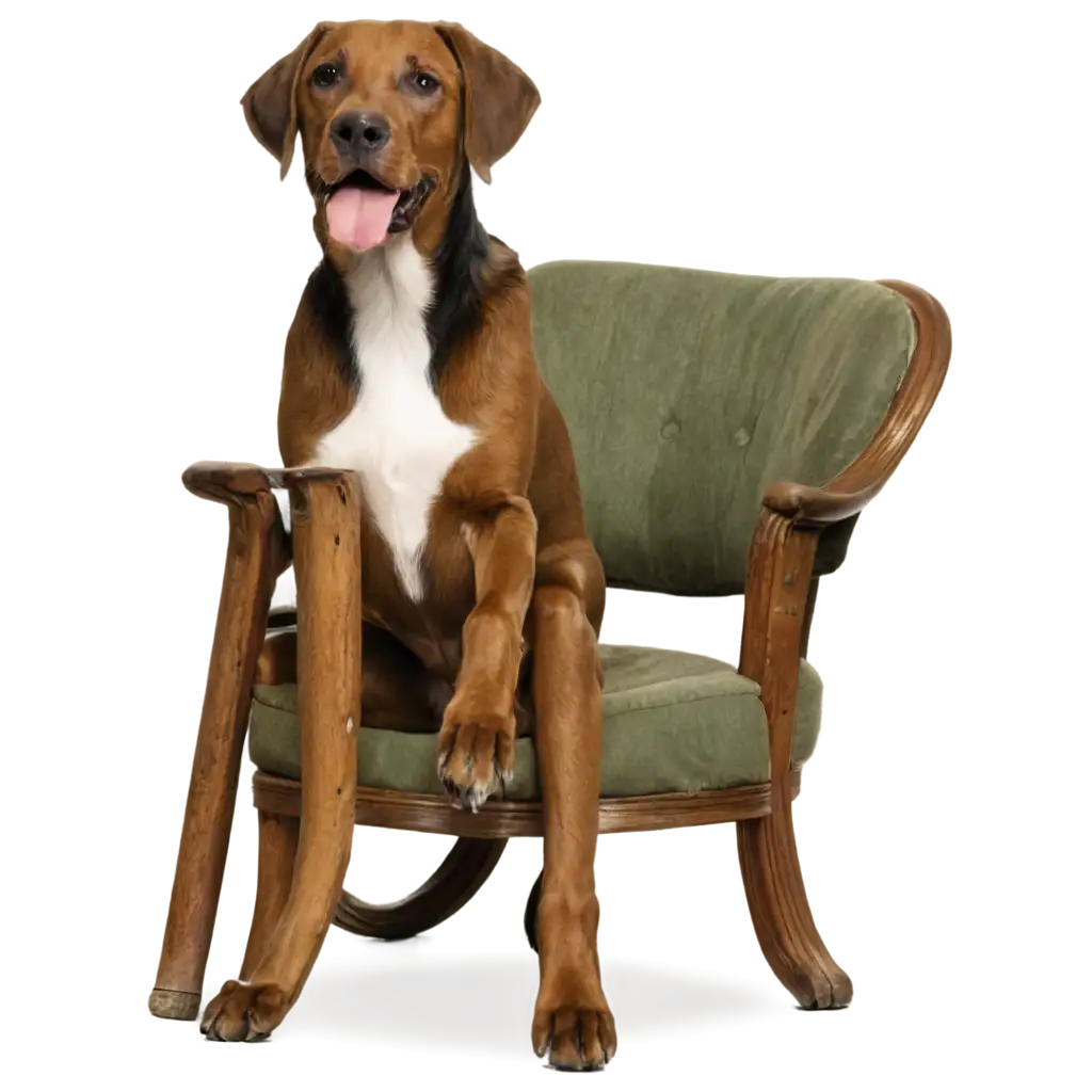 A dog sitting on the chair 