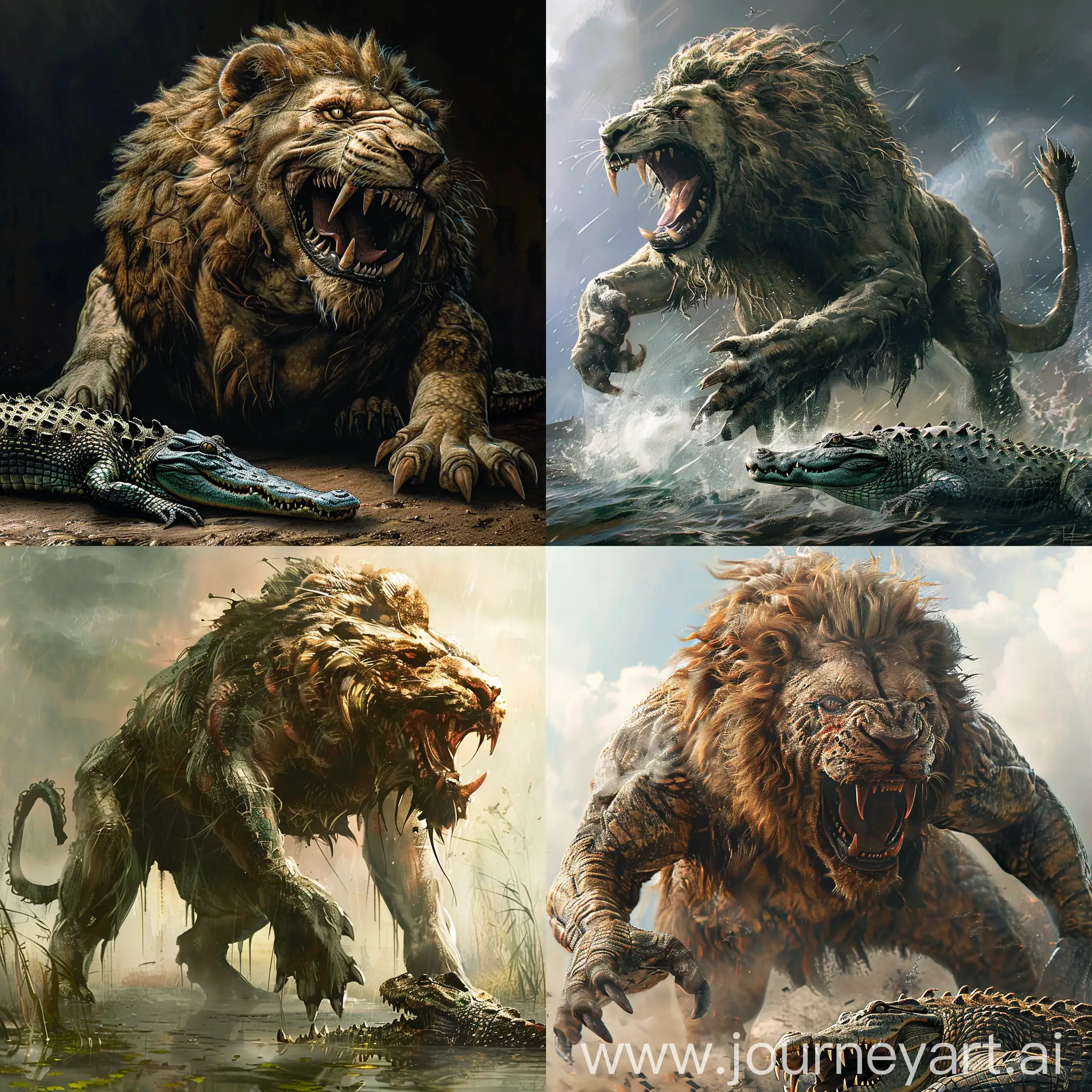 Monstrous-Hybrid-LionCrocodile-Giant