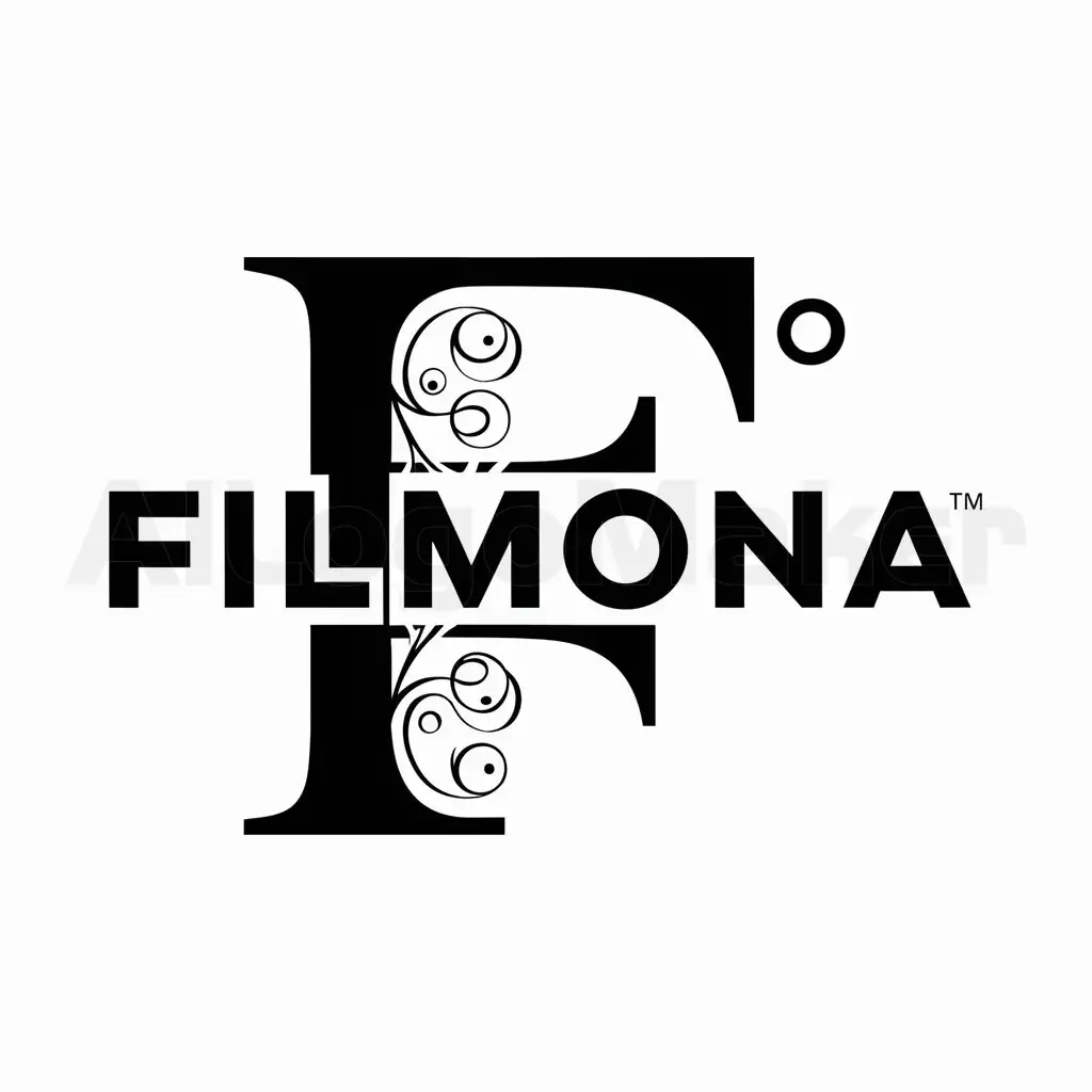 a logo design,with the text "F®", main symbol:Filmona,complex,clear background