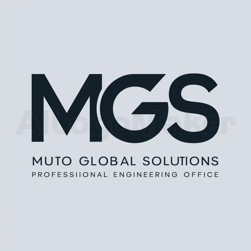 a logo design,with the text "MUTO GLOBAL SOLUTIONSnPROFESSIONAL ENGINEERING OFFICE", main symbol:MGS,Moderate,clear background