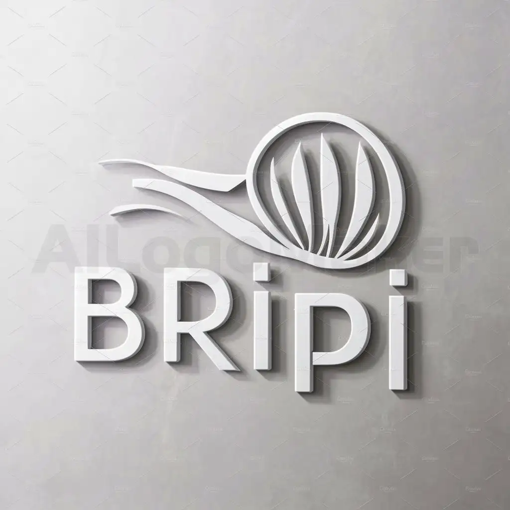 a logo design,with the text "BRIPI", main symbol:Pelepah pinang,Minimalistic,be used in Others industry,clear background