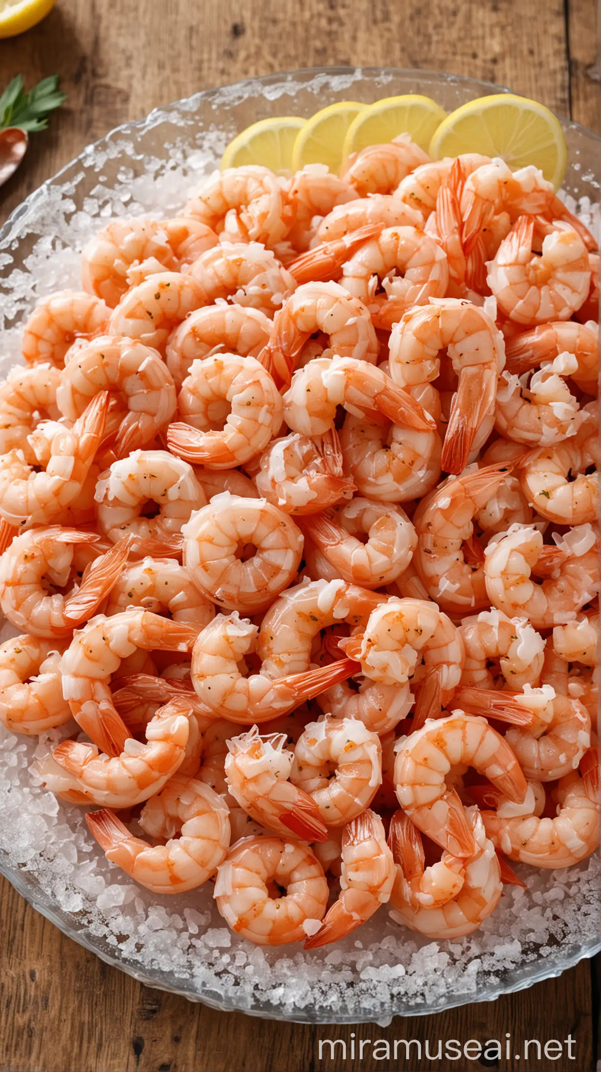 Delicious Frozen Shrimp Served on the Table