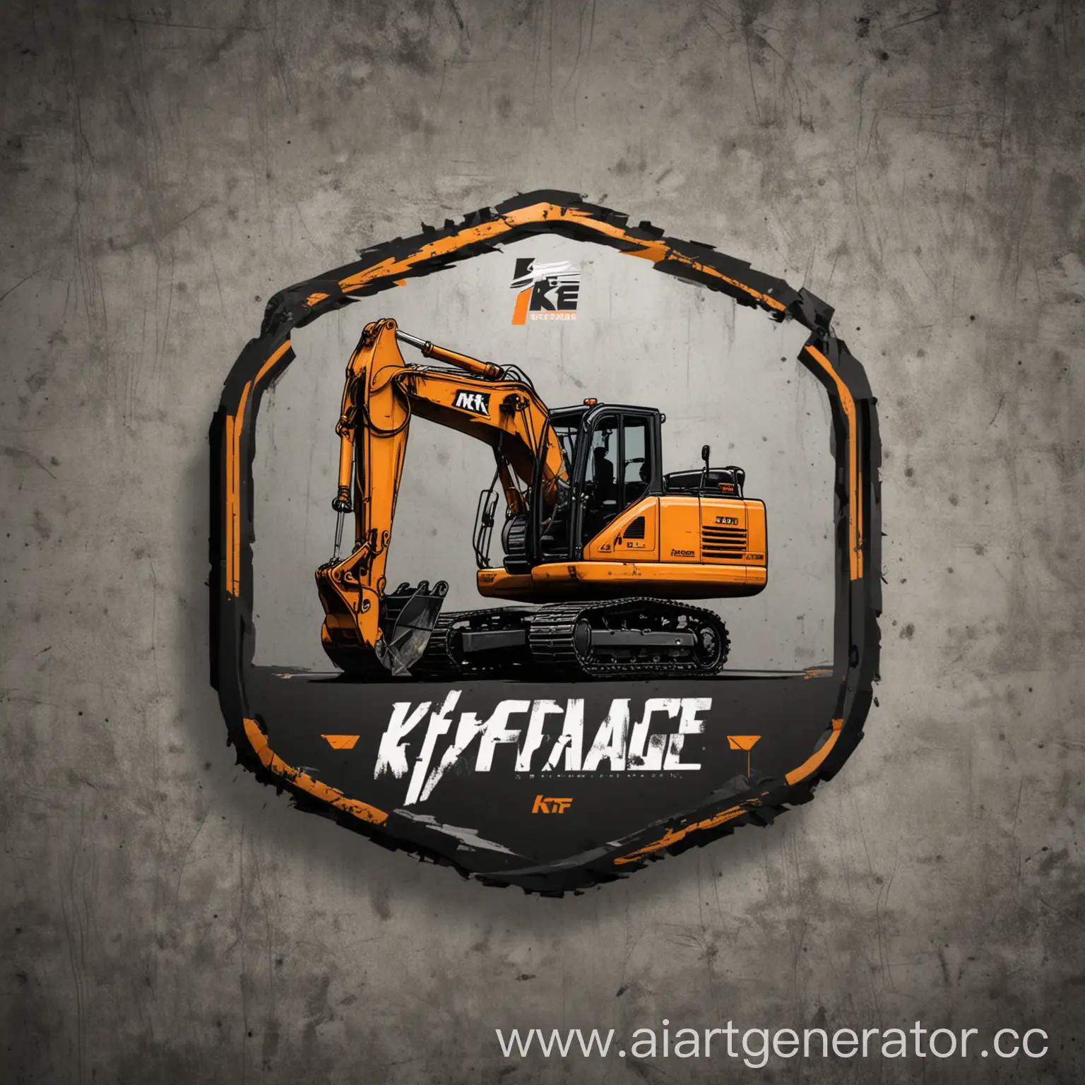 логотип для компании KF Garage, экскаватор