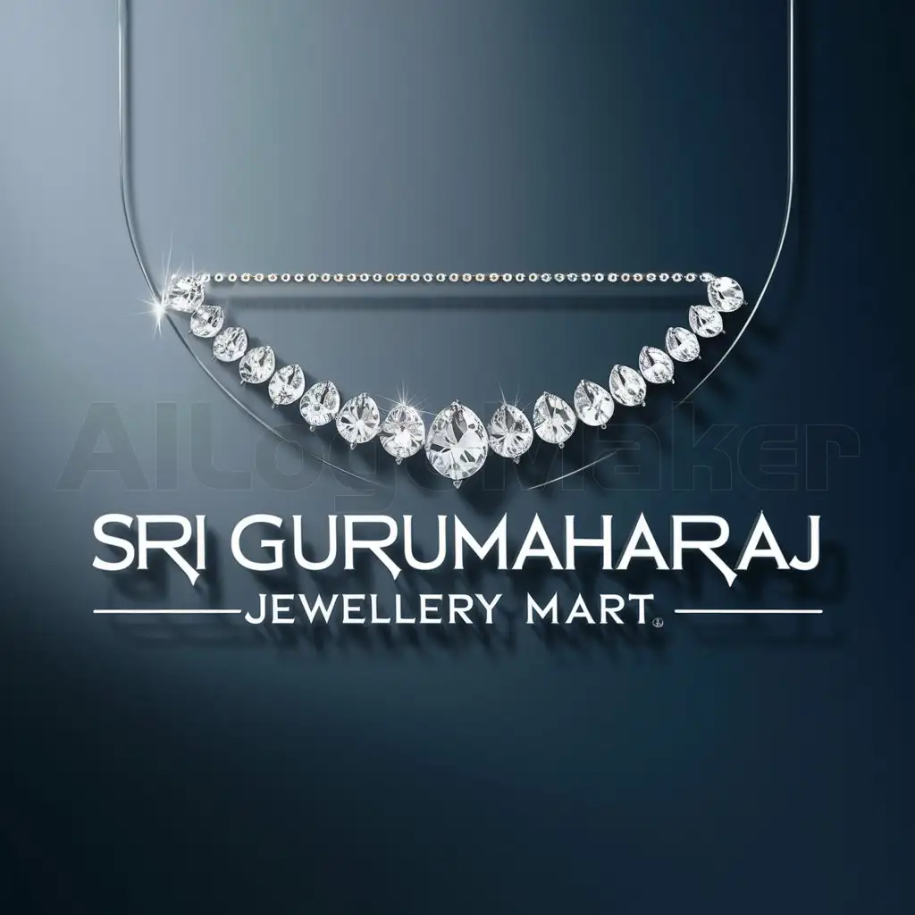 a logo design,with the text "SRI GURUMAHARAJ JEWELLERY MART", main symbol:jewels neckless,Moderate,be used in Retail industry,clear background