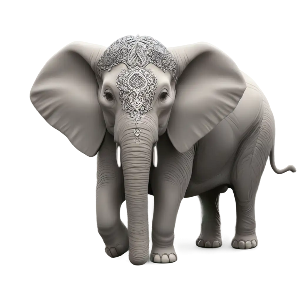 mandala design full elephant, 3d render