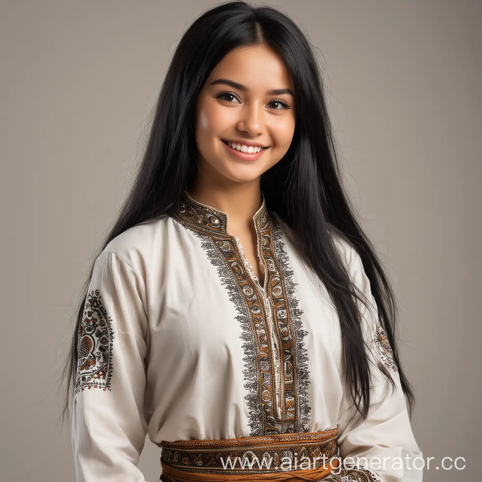 Smiling-Uzbek-Girl-in-Traditional-Clothing-with-Long-Black-Hair