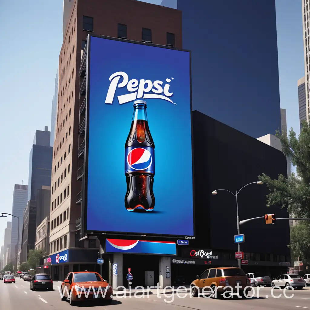 Плакат с рекламой Pepsi в настоящем мире

