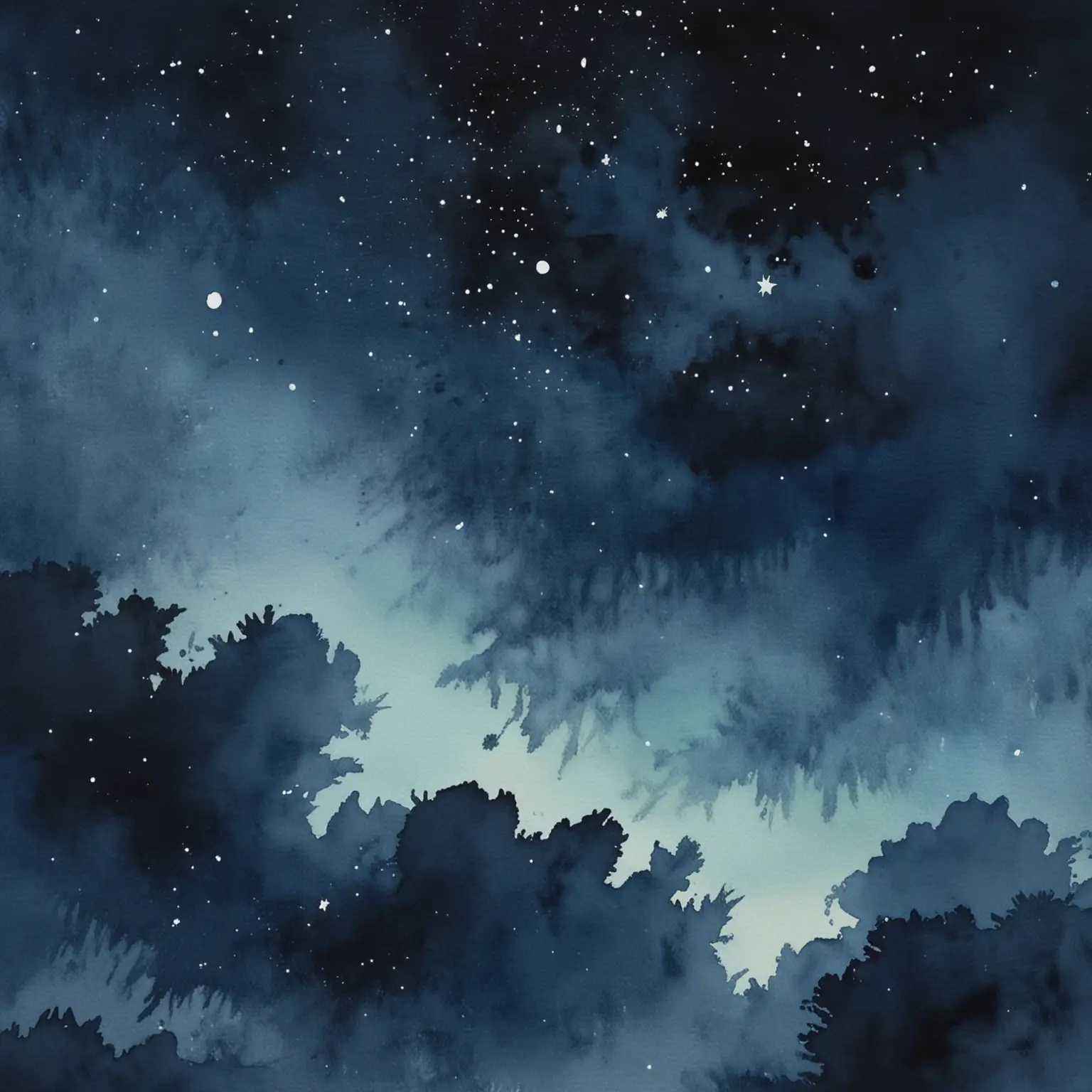 watercolor of a dark blue 
night sky that would be popular for a book about sleep

