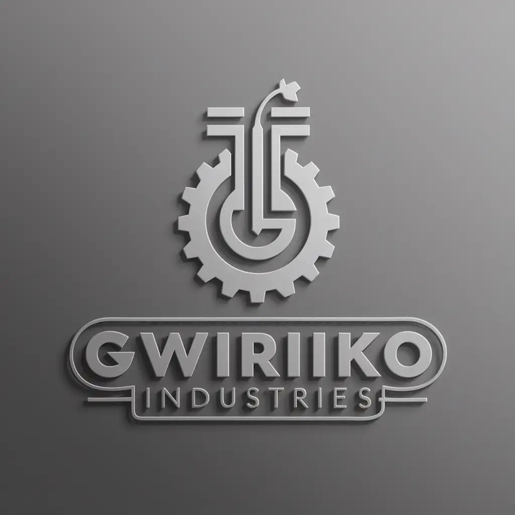 a logo design,with the text 'GWIRIKO INDUSTRIES', main symbol:ciwara and gear,Moderate,clear background
