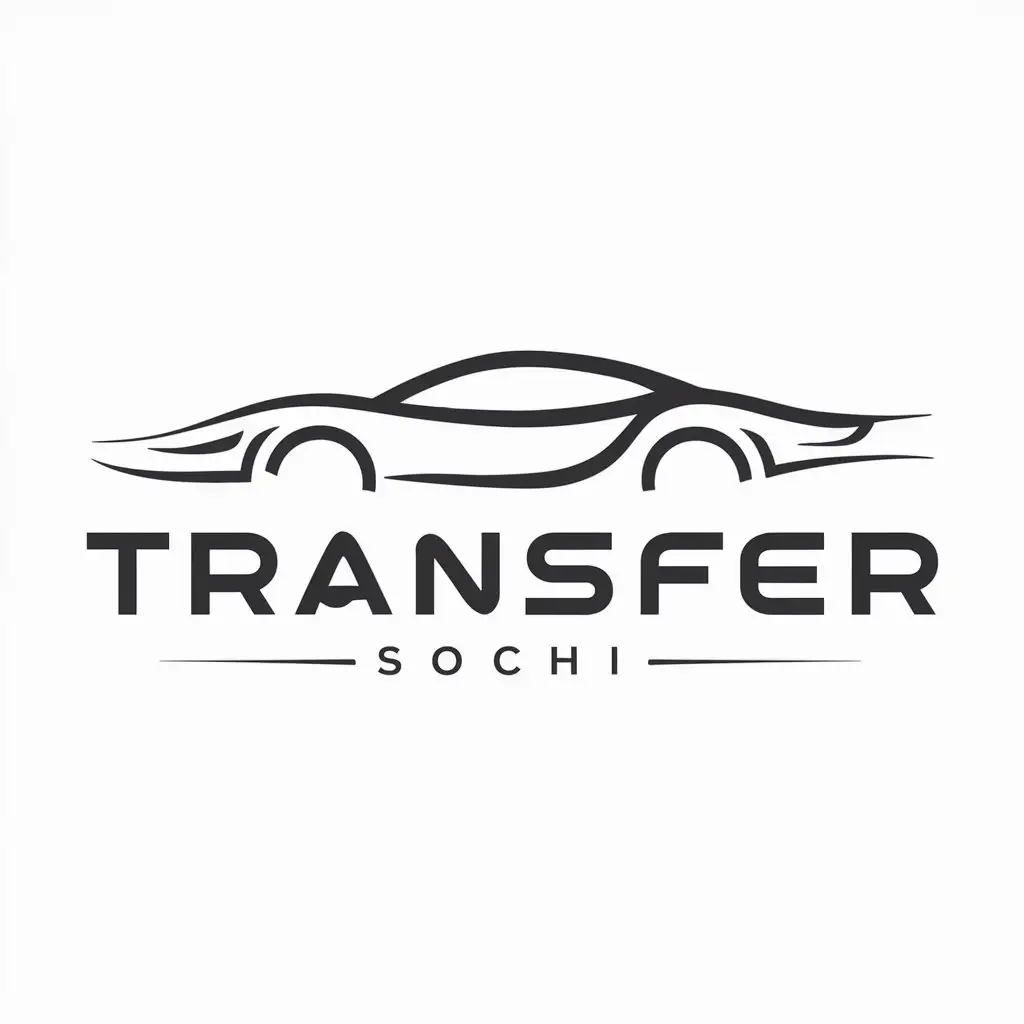 a logo design,with the text "TRANSFER SOCHI", main symbol:car,complex,be used in Travel industry,clear background