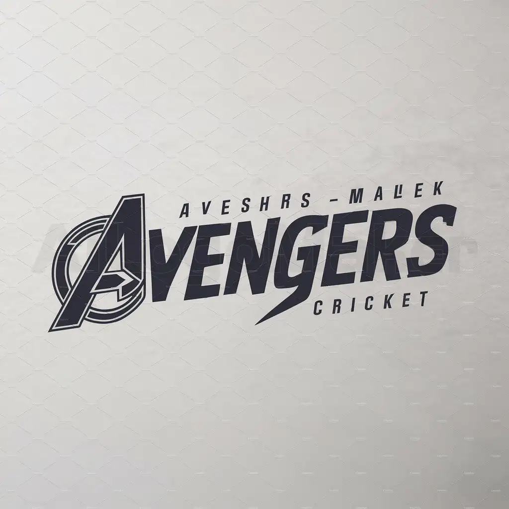 a logo design,with the text "Avengers", main symbol:AveshMalek,Moderate,be used in Cricket industry,clear background