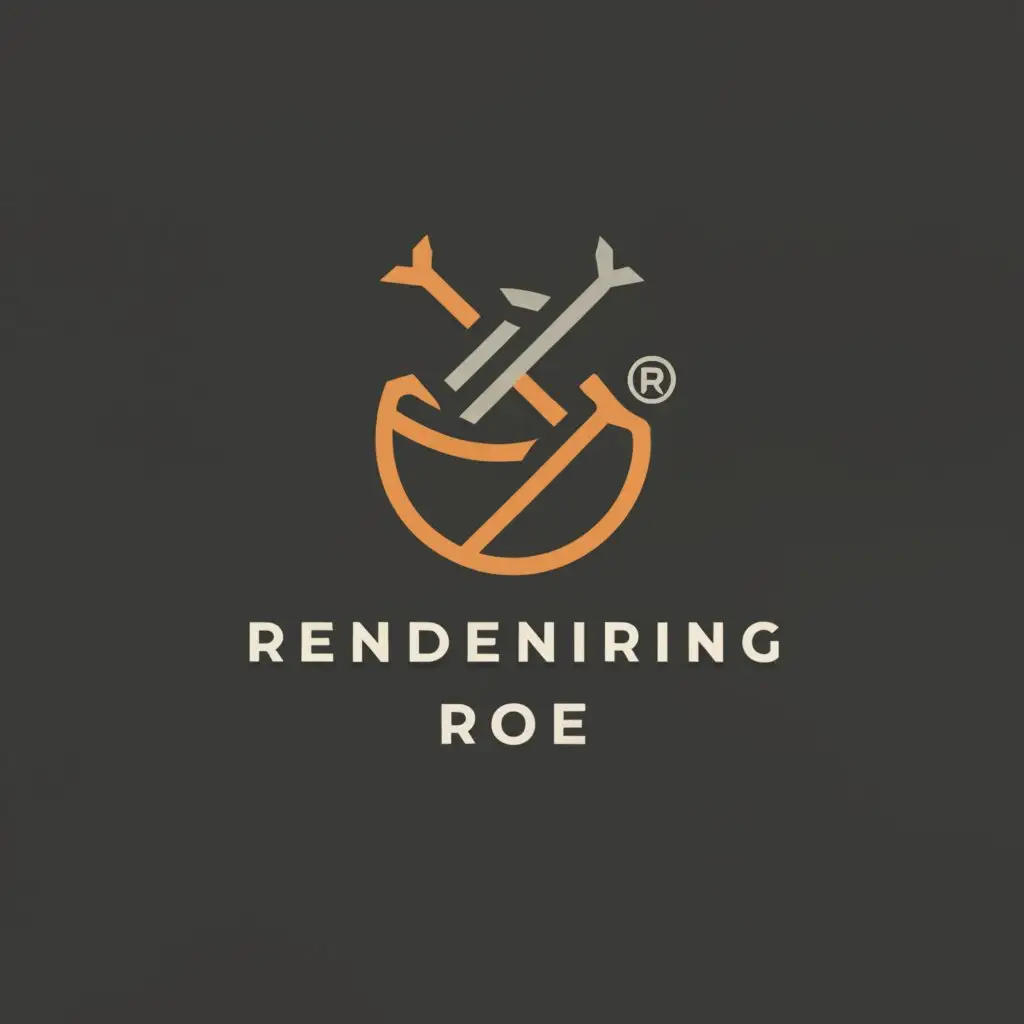 LOGO-Design-for-Rendering-Roe-Modern-Trowel-Icon-on-Clear-Background