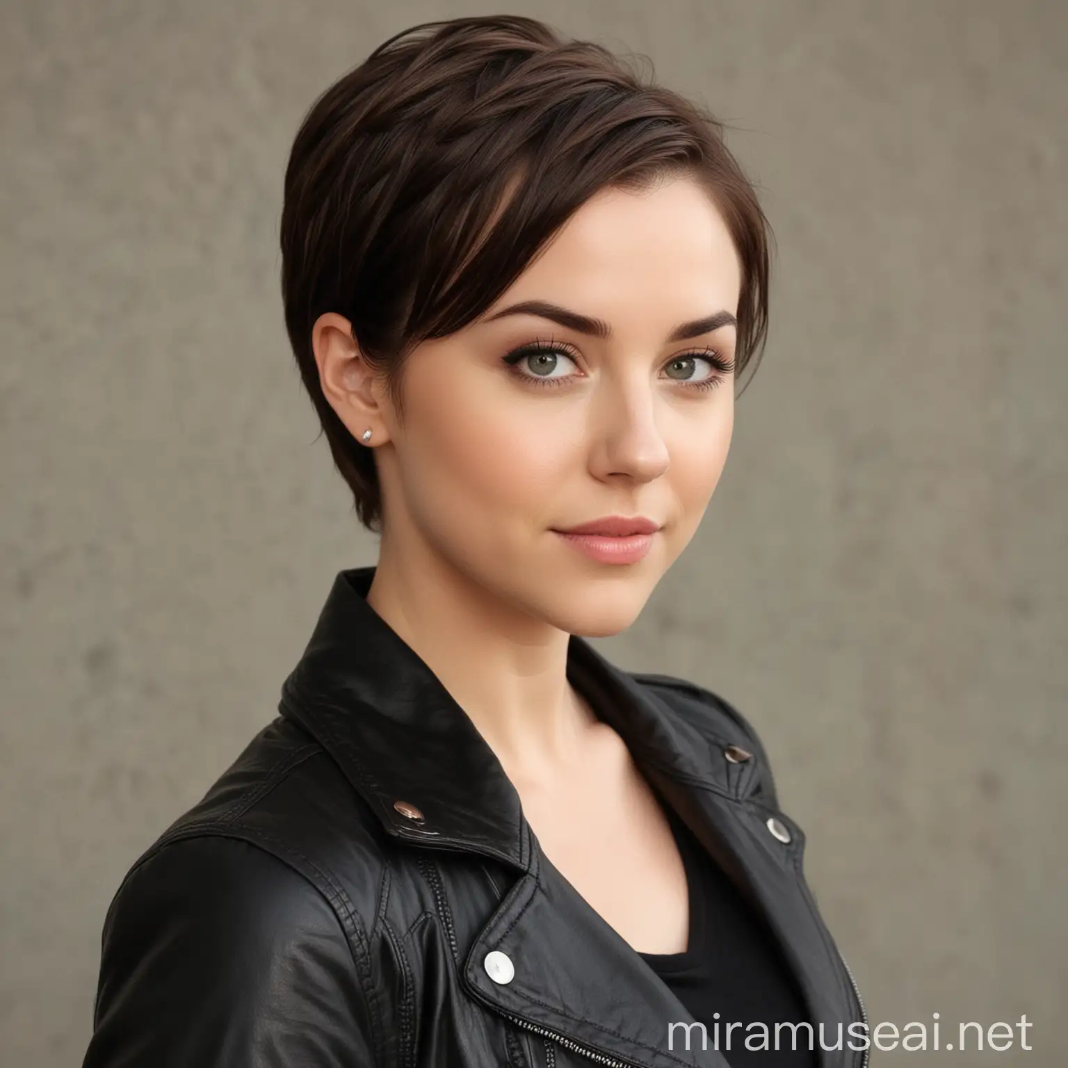 Brittany Curran Sporting Stylish Short Hair and Black Jacket
