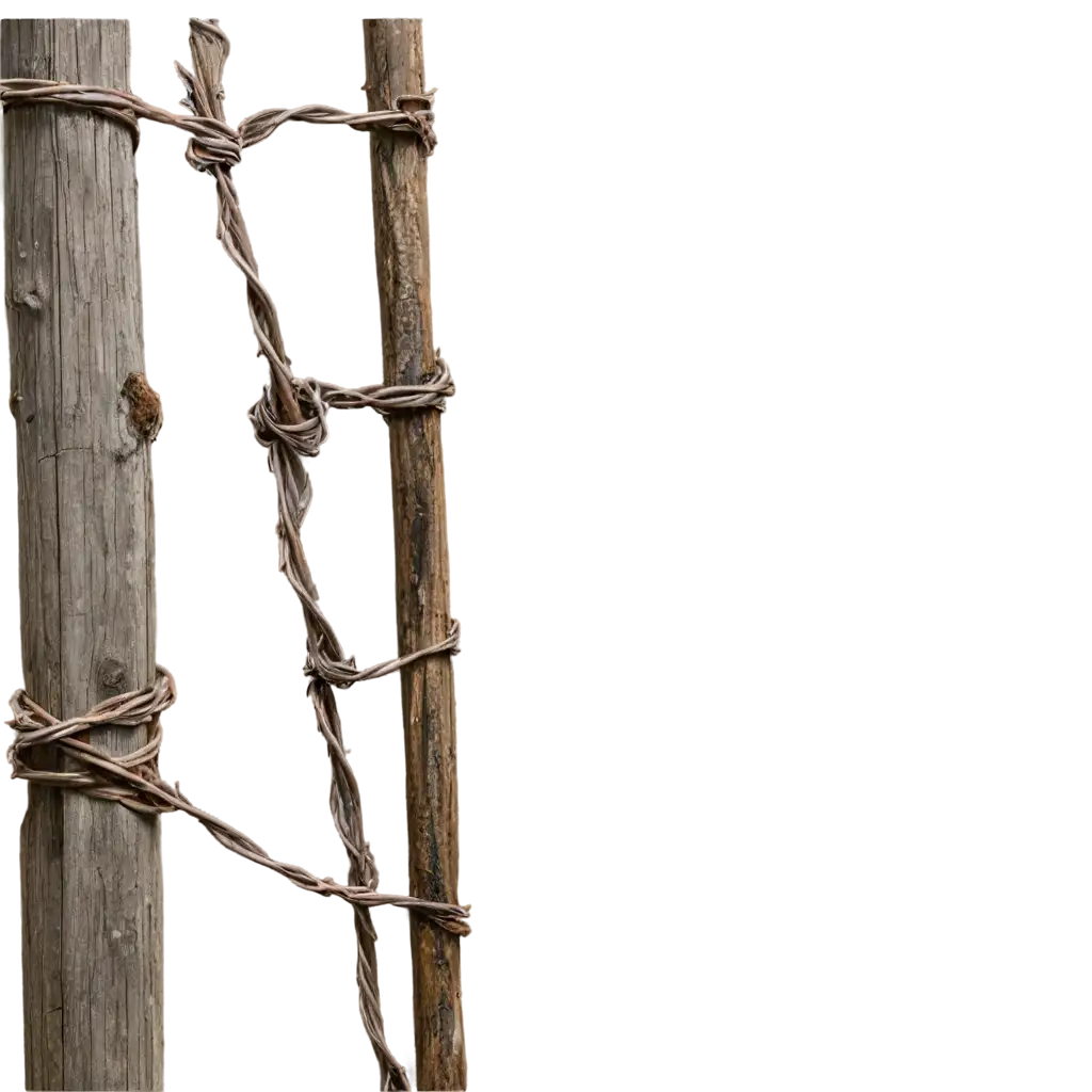 Old rusty barbed wire all twisted up around old wooden fence post