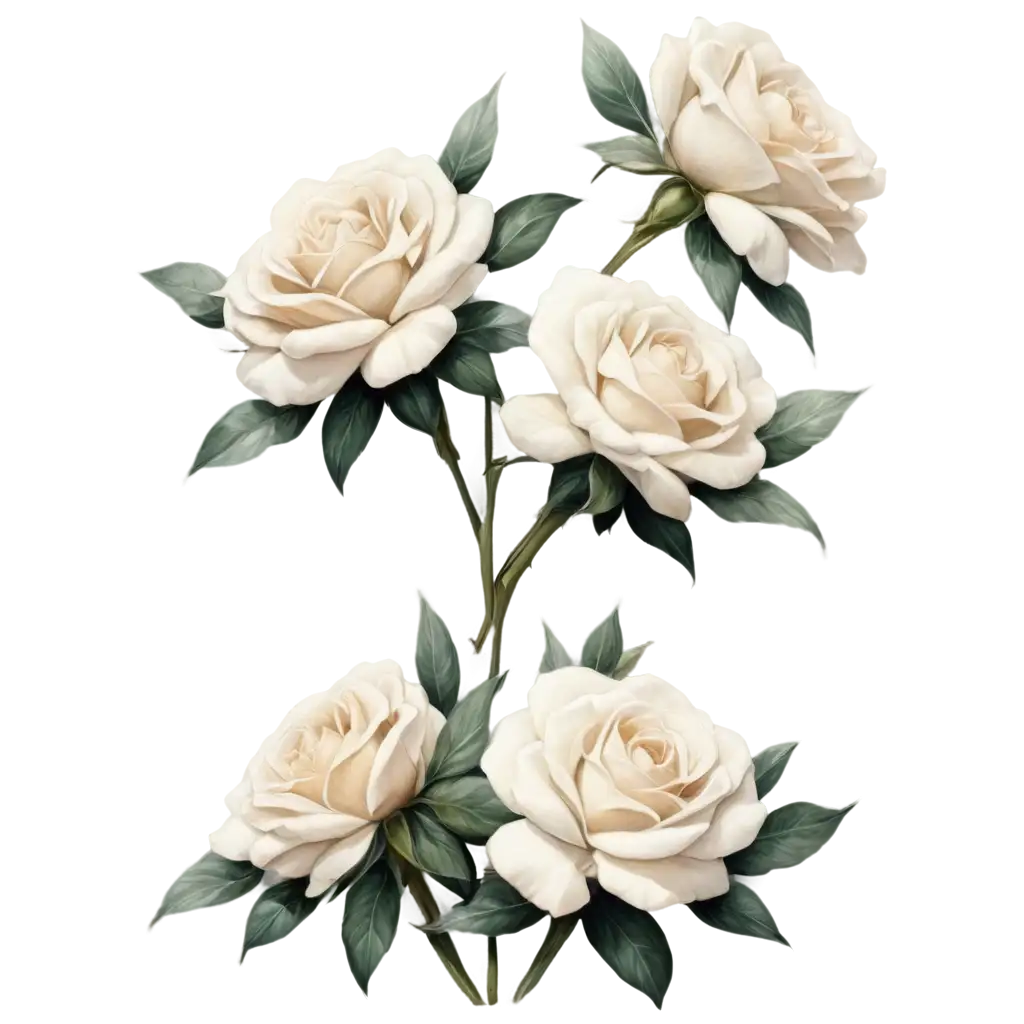Цветочная композиция из белых роз, пионов и георгин, рисунок, элегантный
