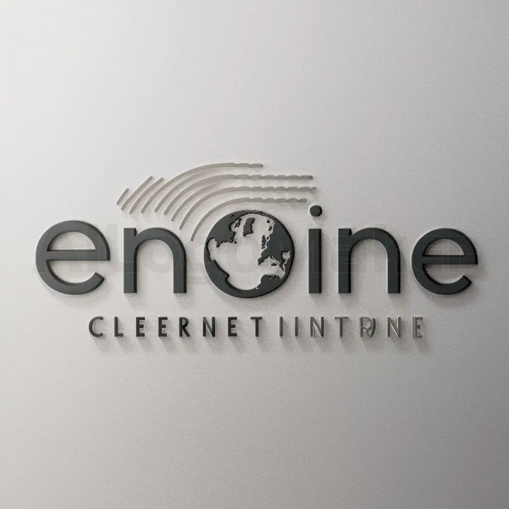 a logo design,with the text "enoine", main symbol:Earth,Moderate,be used in Internet industry,clear background