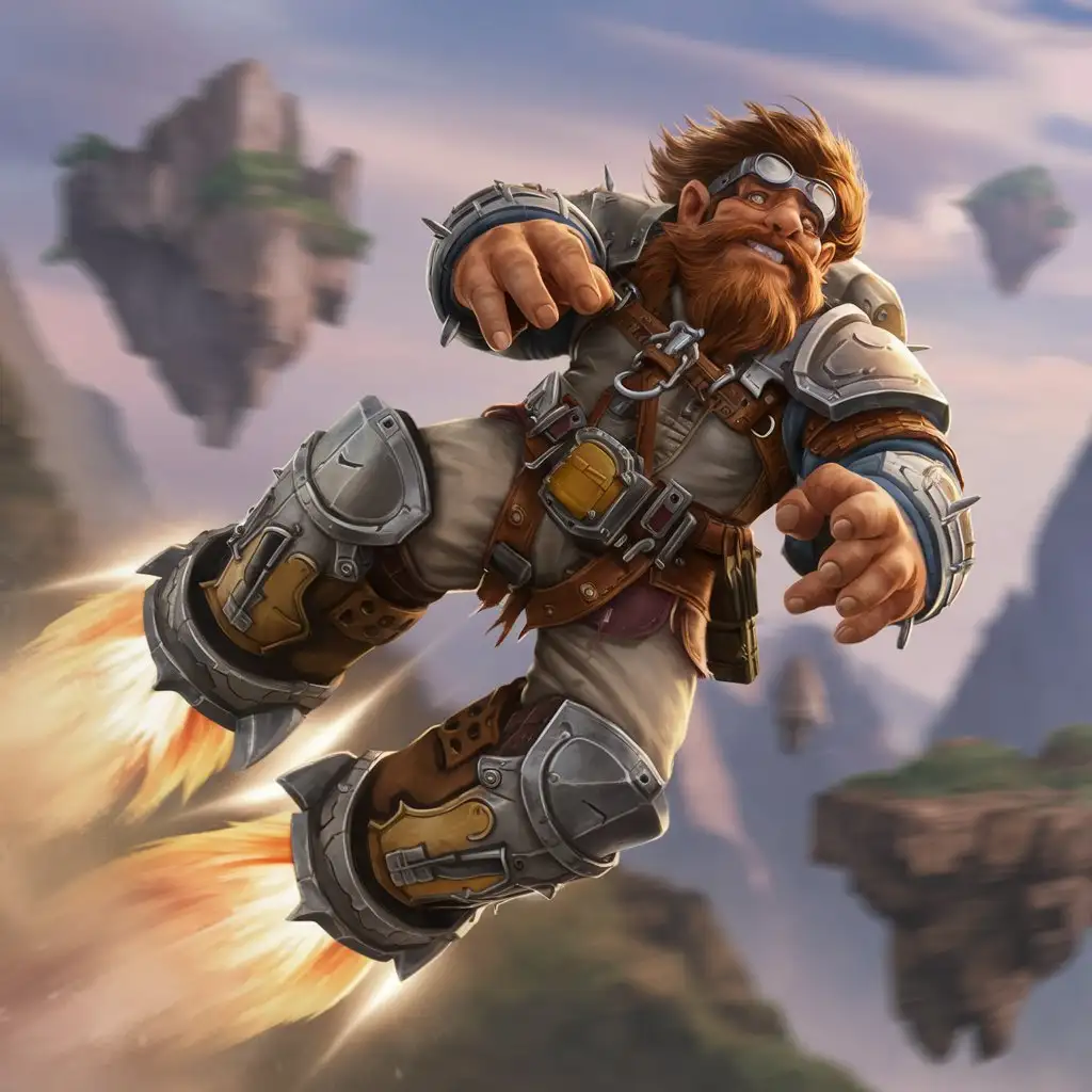 world of warcraft dwarf engineer with rocket boots