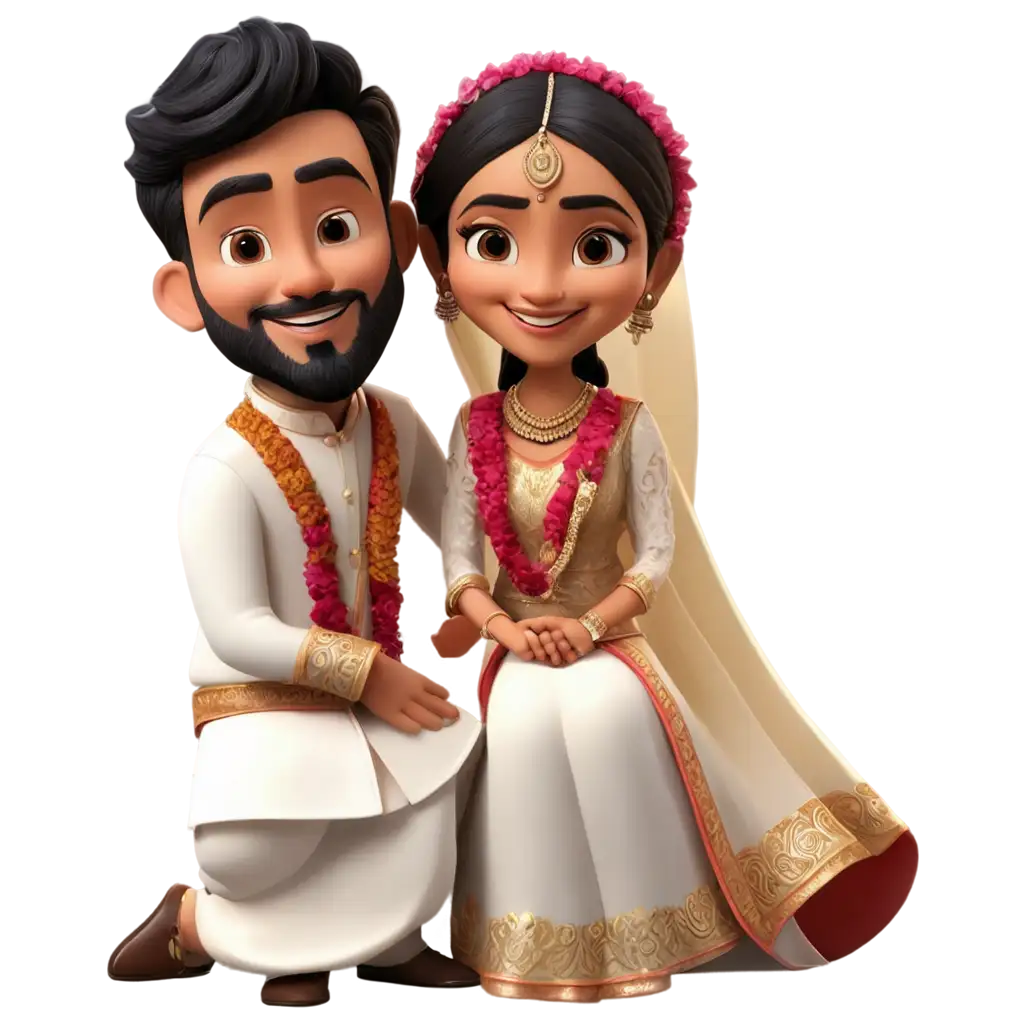 Cartoon-Indian-Wedding-Couple-PNG-Vibrant-Illustration-for-Online-Invitations-and-Social-Media